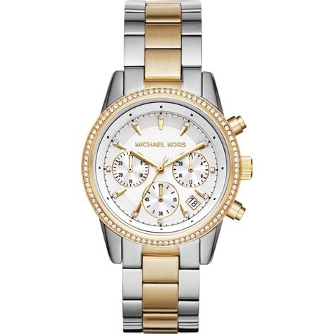 michael kors two tone black face watch|Michael Kors everest chronograph.